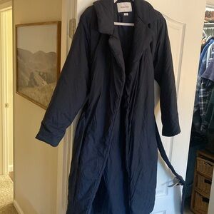 Aritzia Babaton Fairbanks Coat with Tie (navy)